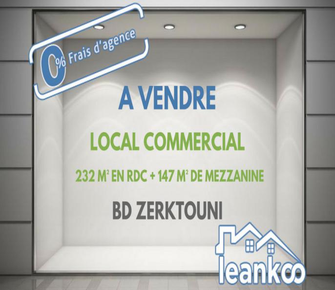 Local commercial de 232 m² à vendre Bd Zerktouni