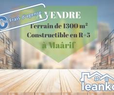 Terrain de 1300 m² à vendre à Maarif