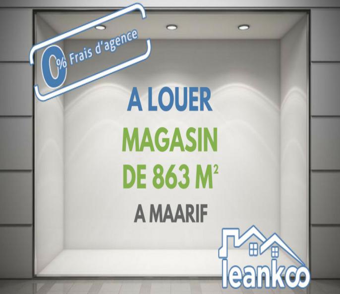 Magasin de 863m² à louer au Maarif